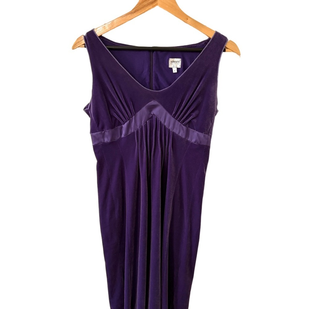Armani Collezioni Purple Velvet Cocktail Dress | Made in Italy | Size 8